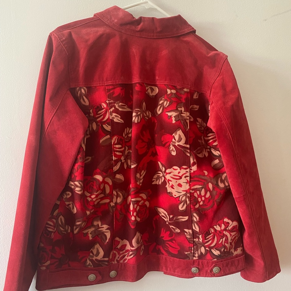 suede printed jacket